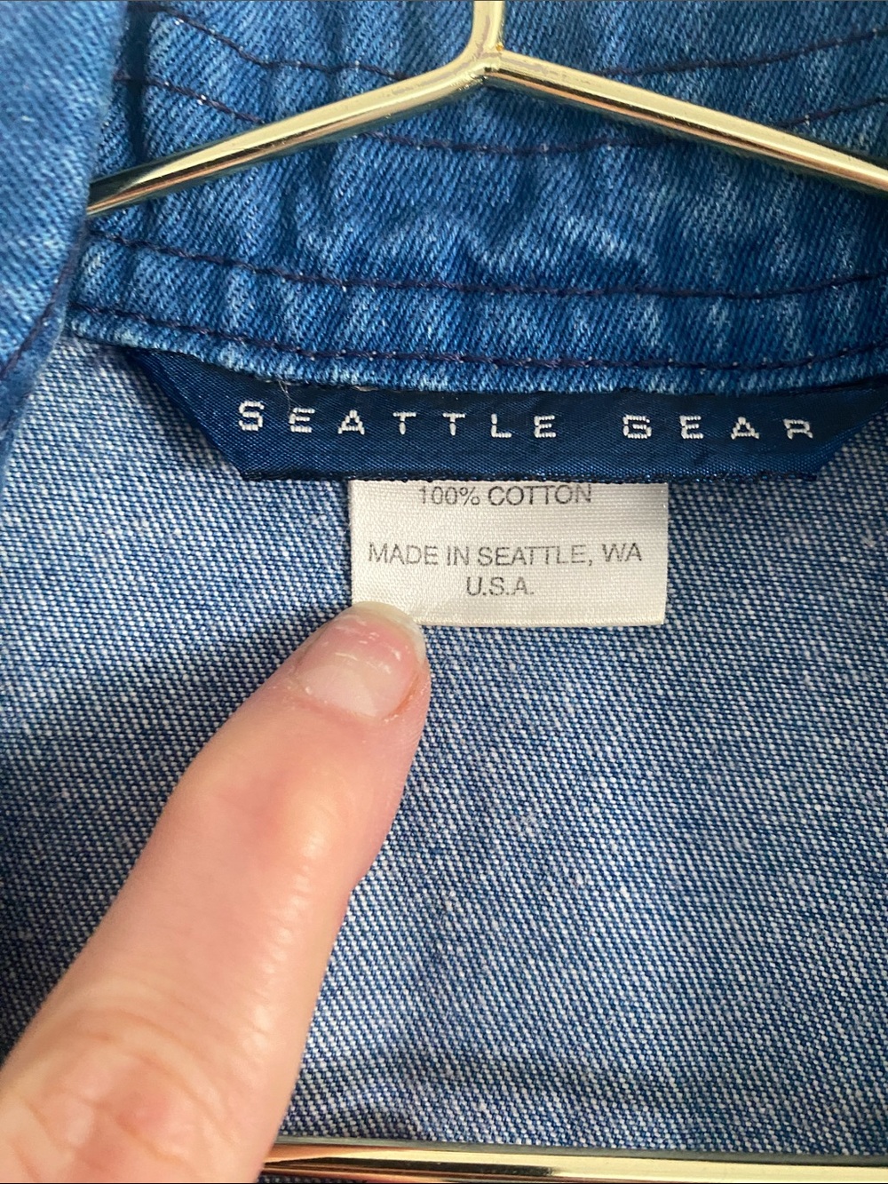 Seattle Gear • Made in USA Denim Romper • 100% Cotton • Rare Vintage - Picture 5 of 9